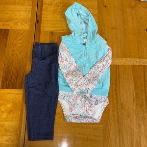 💜3 for $45  2T girls floral print with vest Outfit